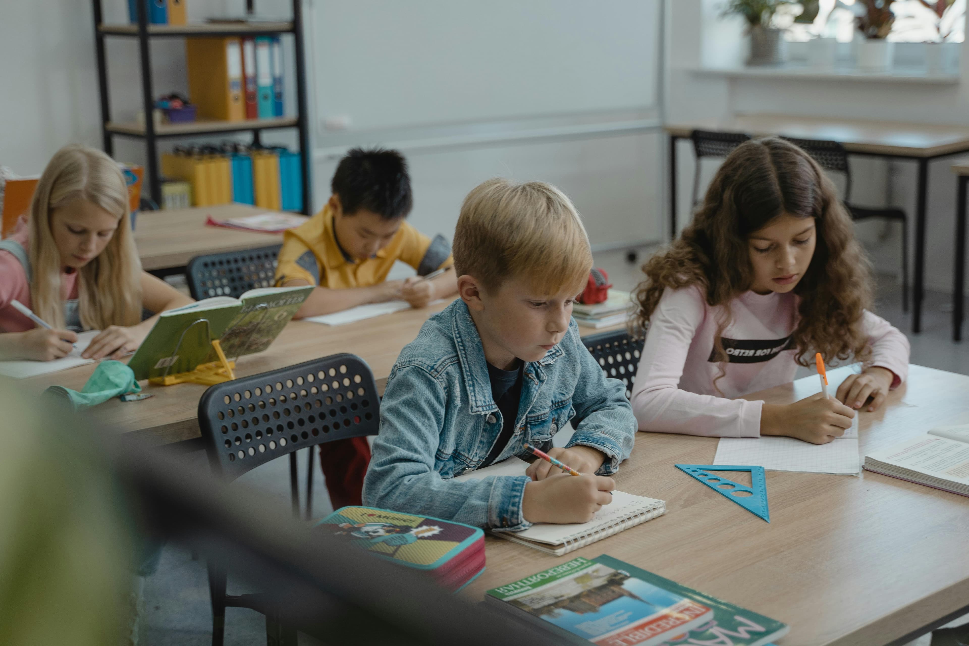 Students learning in class